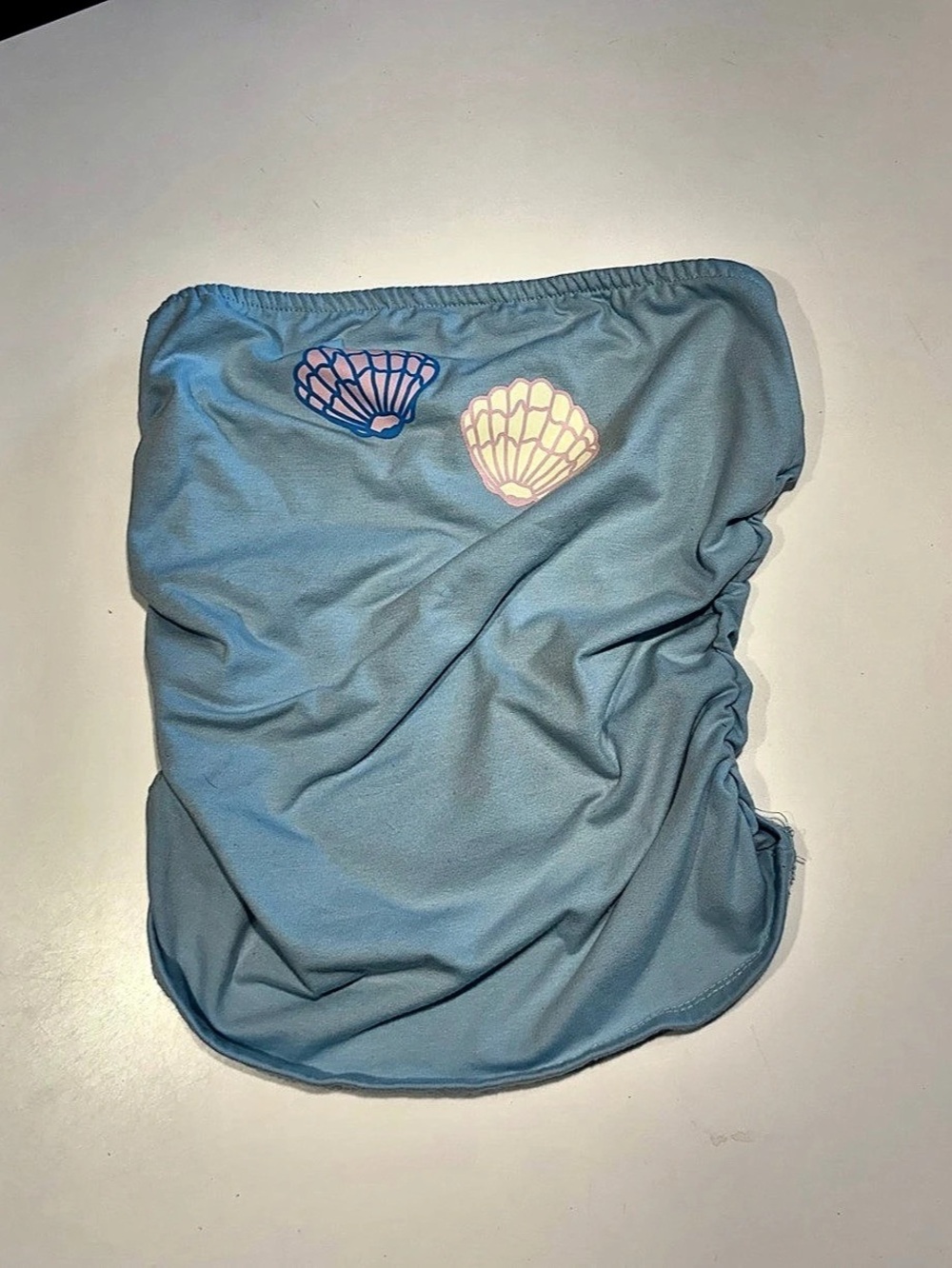 Fashion Nova Tube Top Blue & Pink shell print size Small
